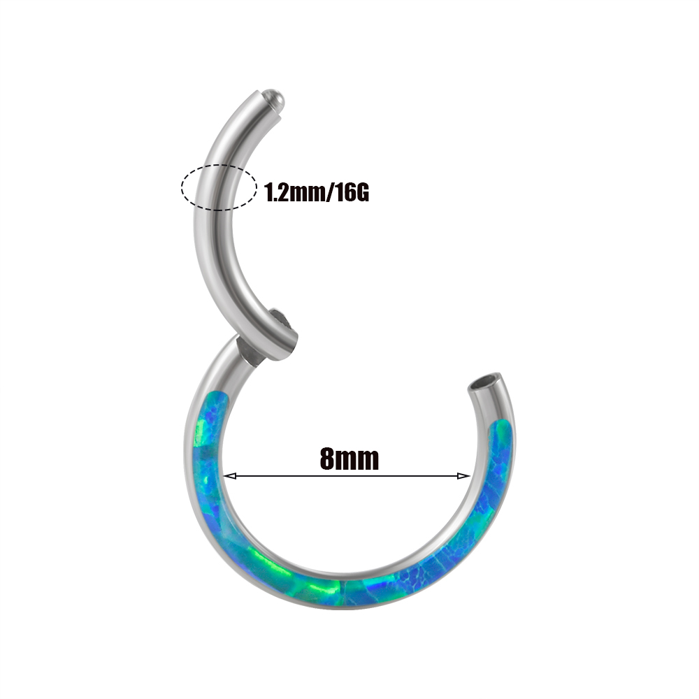 1PC Surgical Steel Opal Hinged - Body Piercing Quality Jewelry ulasan dan harga