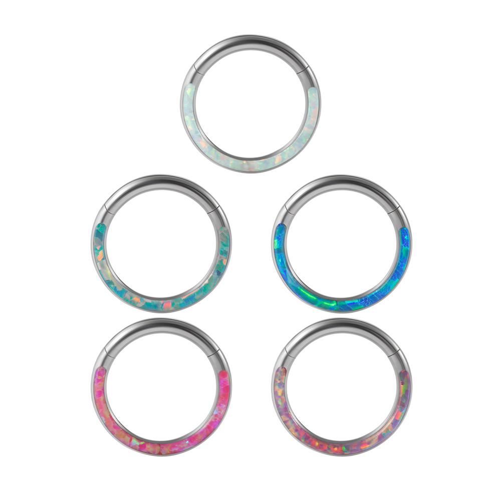 1PC Surgical Steel Opal Hinged - Body Piercing Quality Jewelry ulasan dan harga
