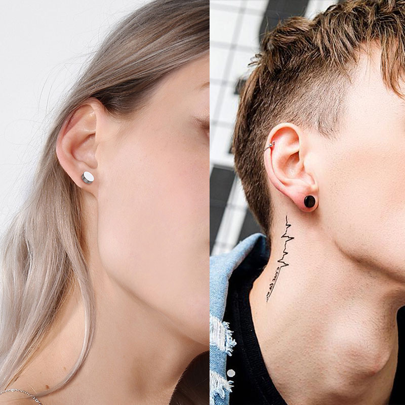 1 Pair/6 Pairs Stainless Steel - Body Jewelry Ear Plugs ulasan dan harga