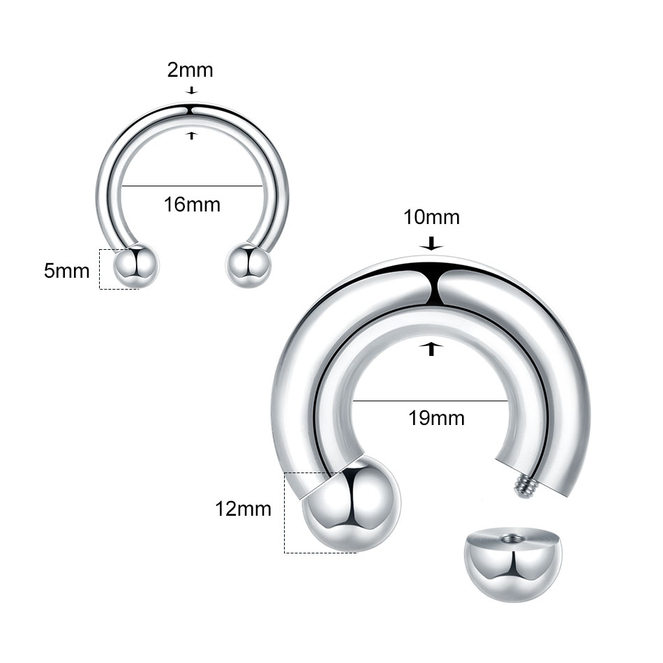 1PC 18G-00G Large Gauge Stainl - Body Jewelry Hangers ulasan dan harga