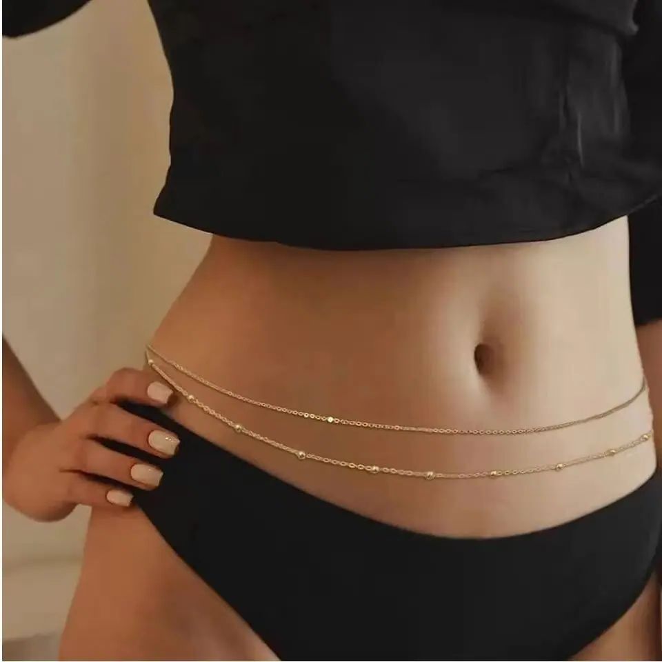 HipHop Double Layers Belly Cha - Body Jewelry Usa ulasan dan harga