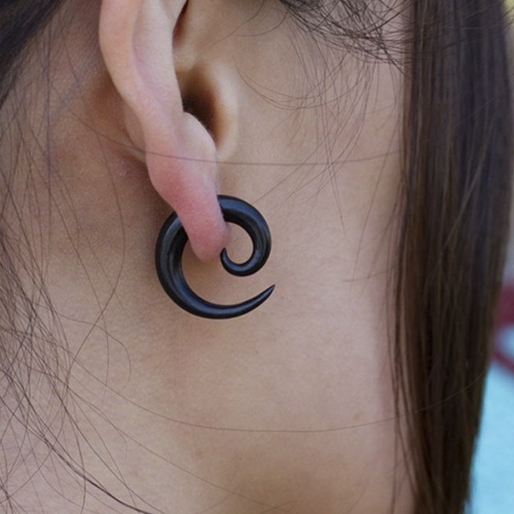 Pair-1PC Stainless Steel Black - Body Jewelry Ear Plugs ulasan dan harga
