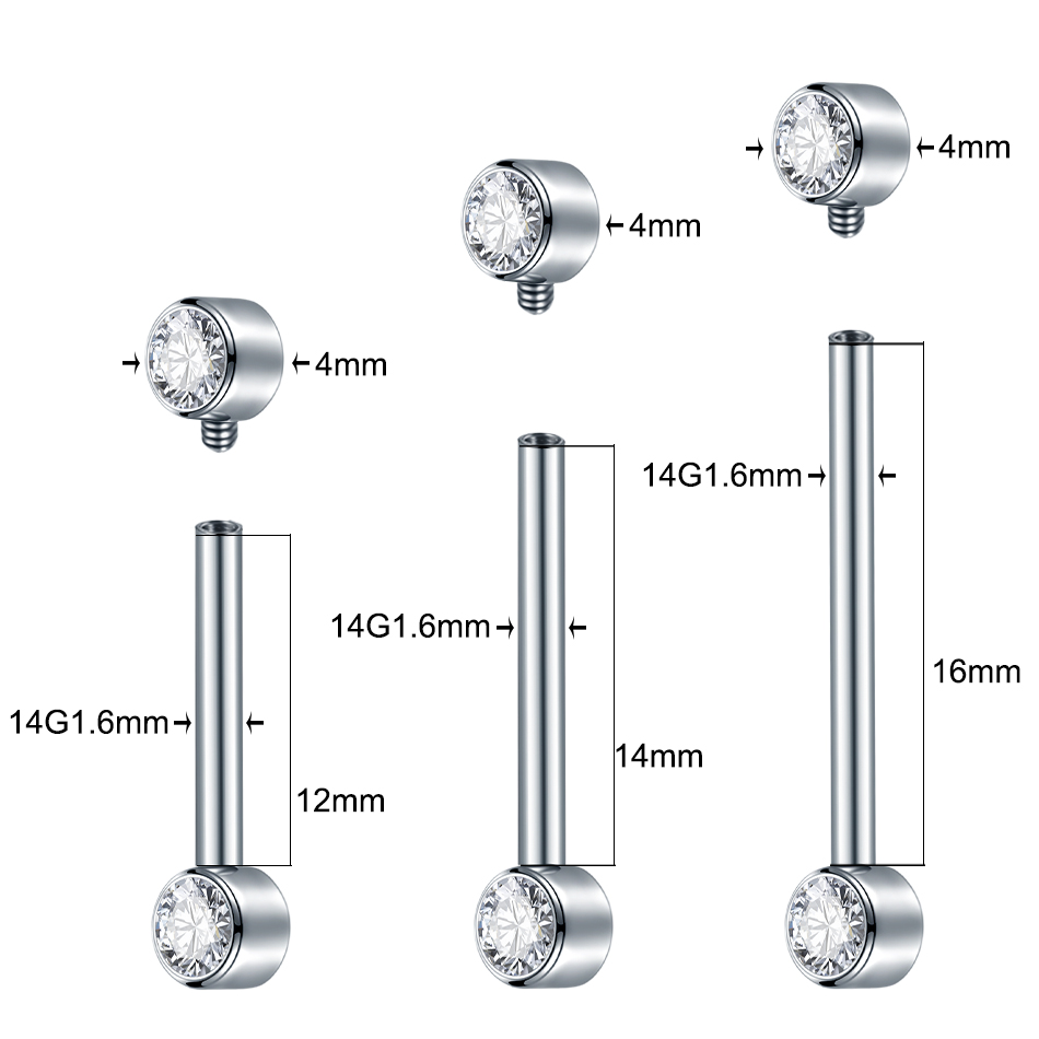 1/5Pcs Implant Grade Titanium  - Body Jewelry Implant Grade ulasan dan harga
