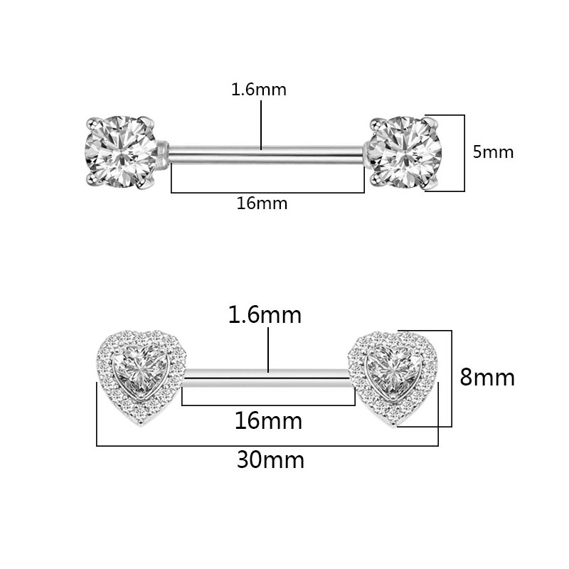 2Pcs Fashion High Quality Zirc - Body Piercing Quality Jewelry ulasan dan harga